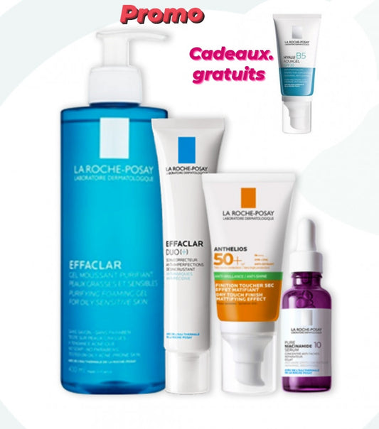 Pack 5 routine Gel moussant 400ml + Anthelios gel + Créme duo+ Sérum pure niacinamide B10 Ref269